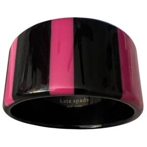 KATE SPADE • Bronwyn Bangle Resin Pink Black Striped Bracelet